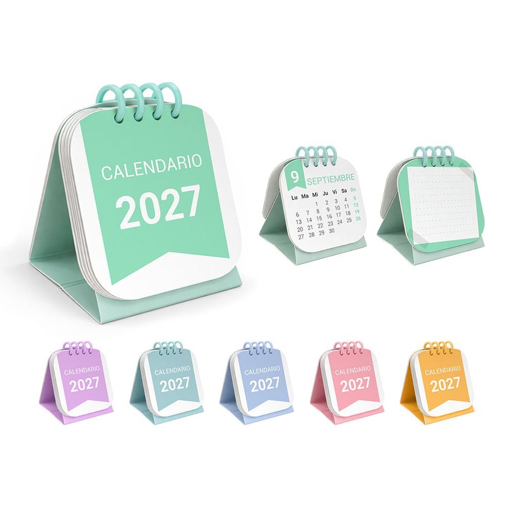 Mini Calendario 2027 con Espiral INGRAF Agendas Rojo Imagen principal del producto