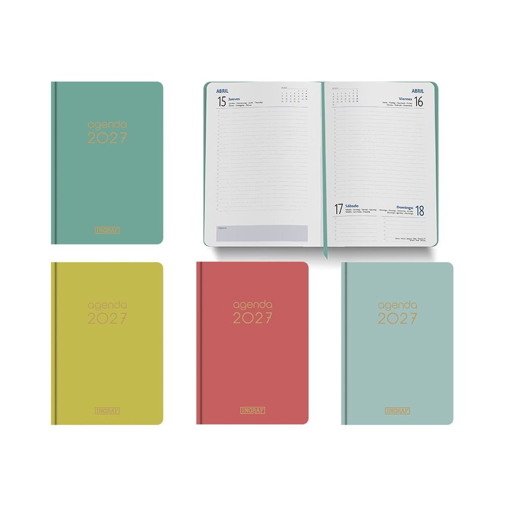 Agenda Anual 2027 Soft Vibes Día Página 15x21cm Surtida Imagen principal del producto