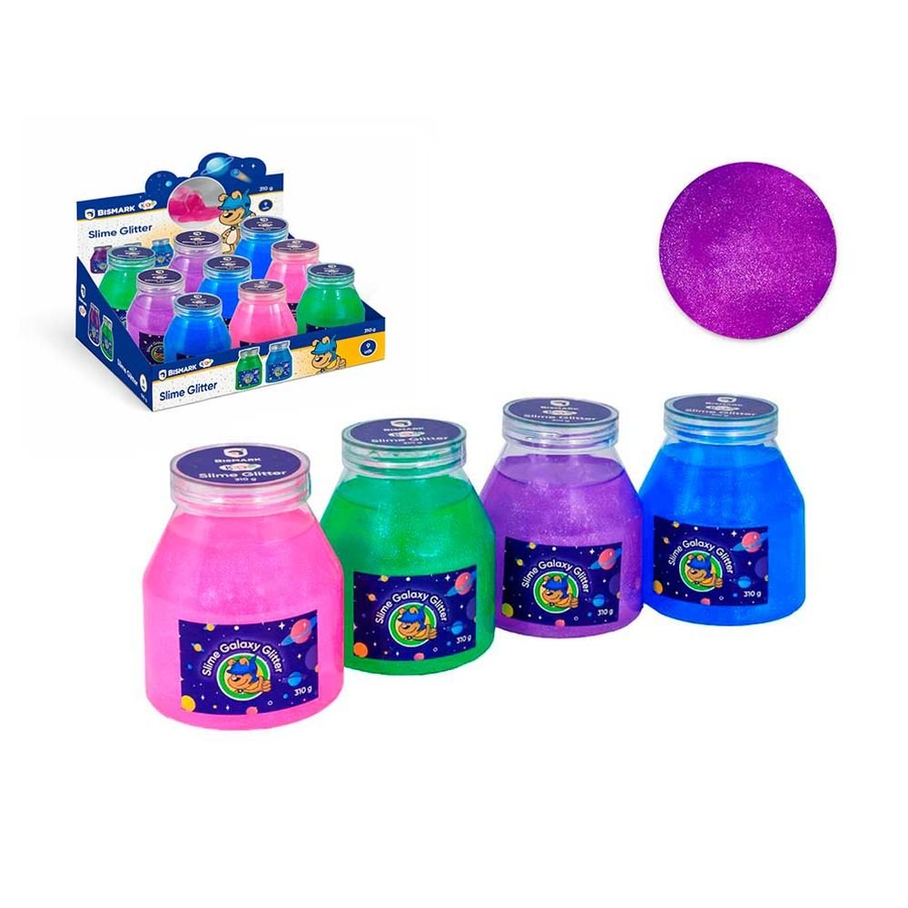 Expositor 9 Slime Glitter Boom Surtidos Marca Poessa Bismark Imagen principal del producto