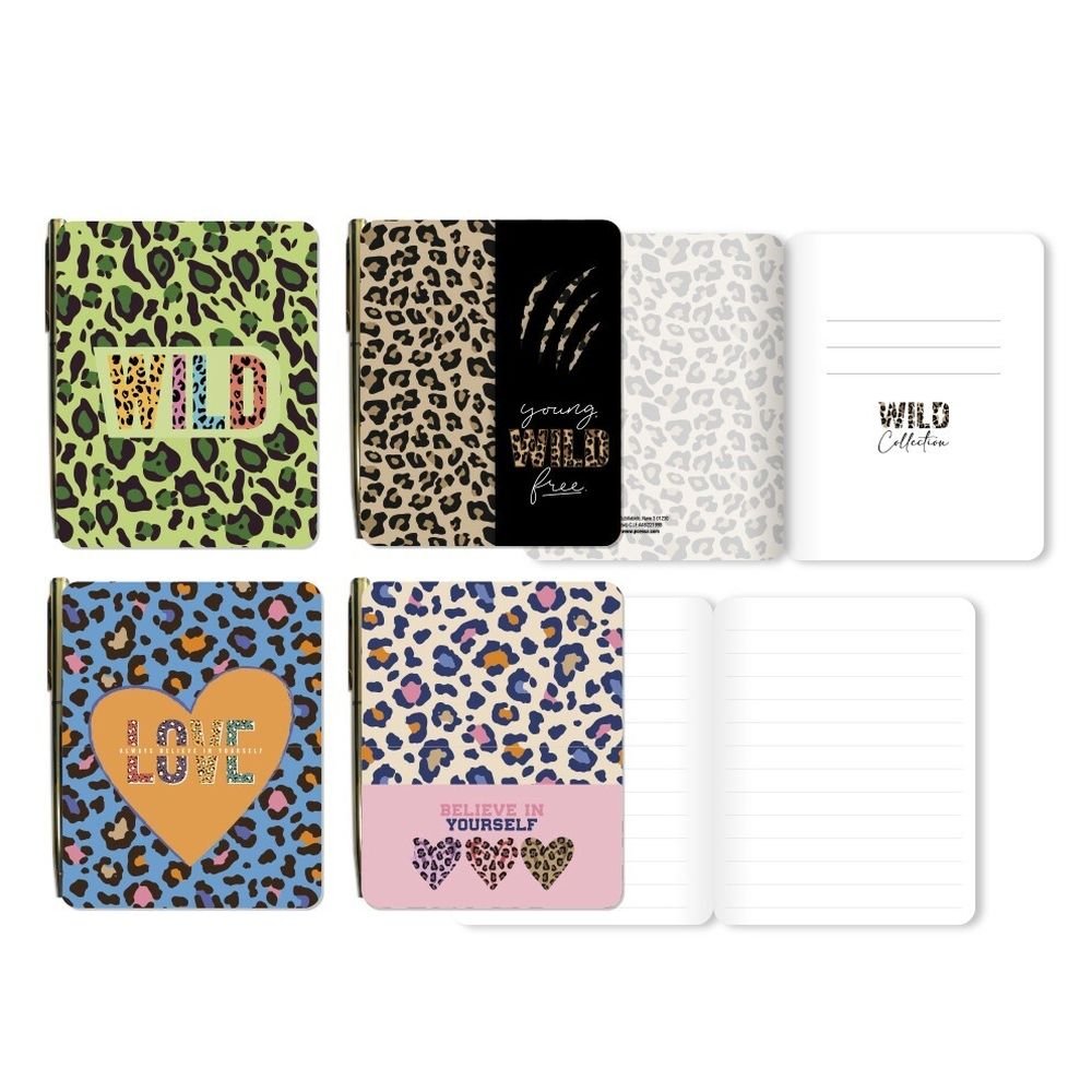 Libreta A6 Animal Print Tacto Soft con Boligrafo Marca Poessa Bismark Gift Imagen principal del producto