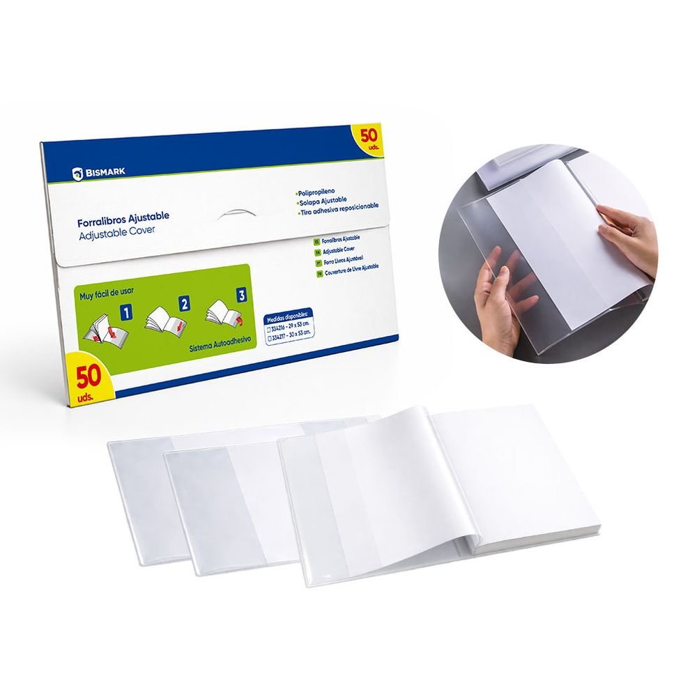Forralibros Bismark Ajustable 29x53 cm Pack 50 Uds