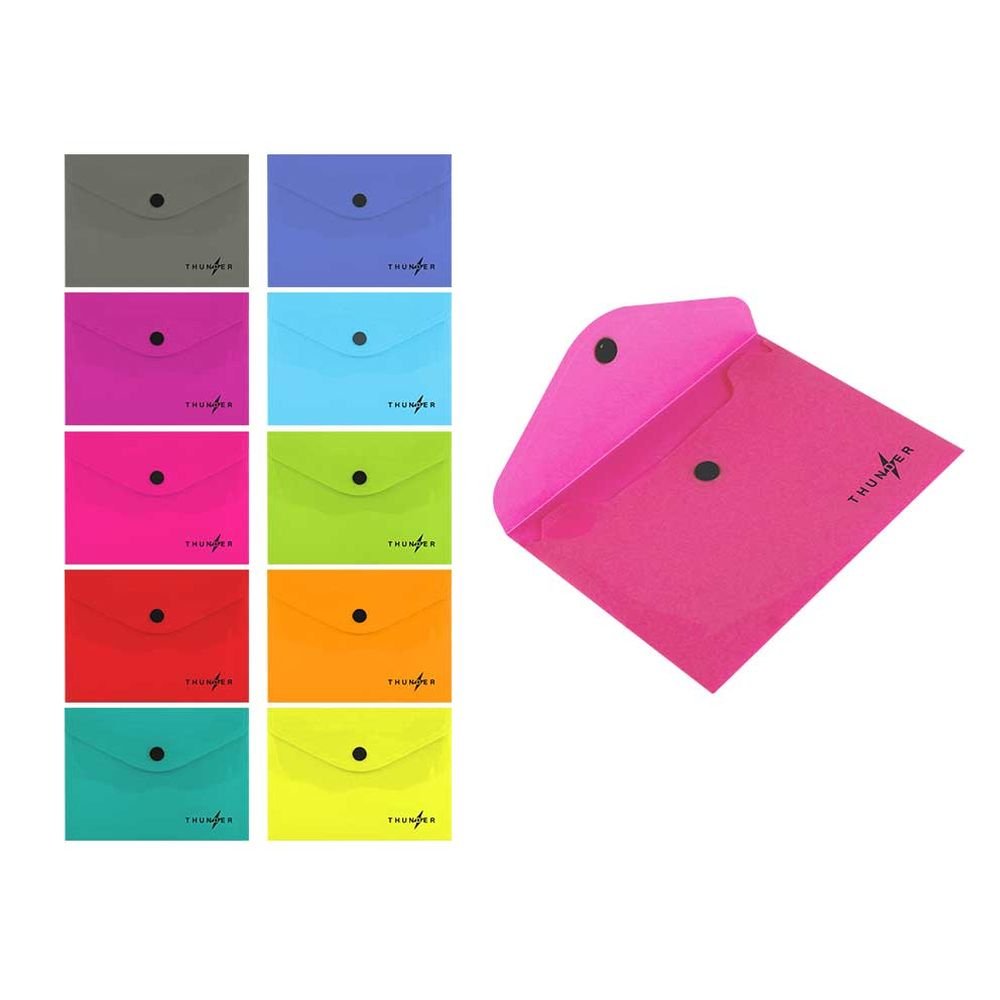 Sobre portadocumentos PP broche Thunder A6 surtidos Poessa Bismark Imagen principal del producto