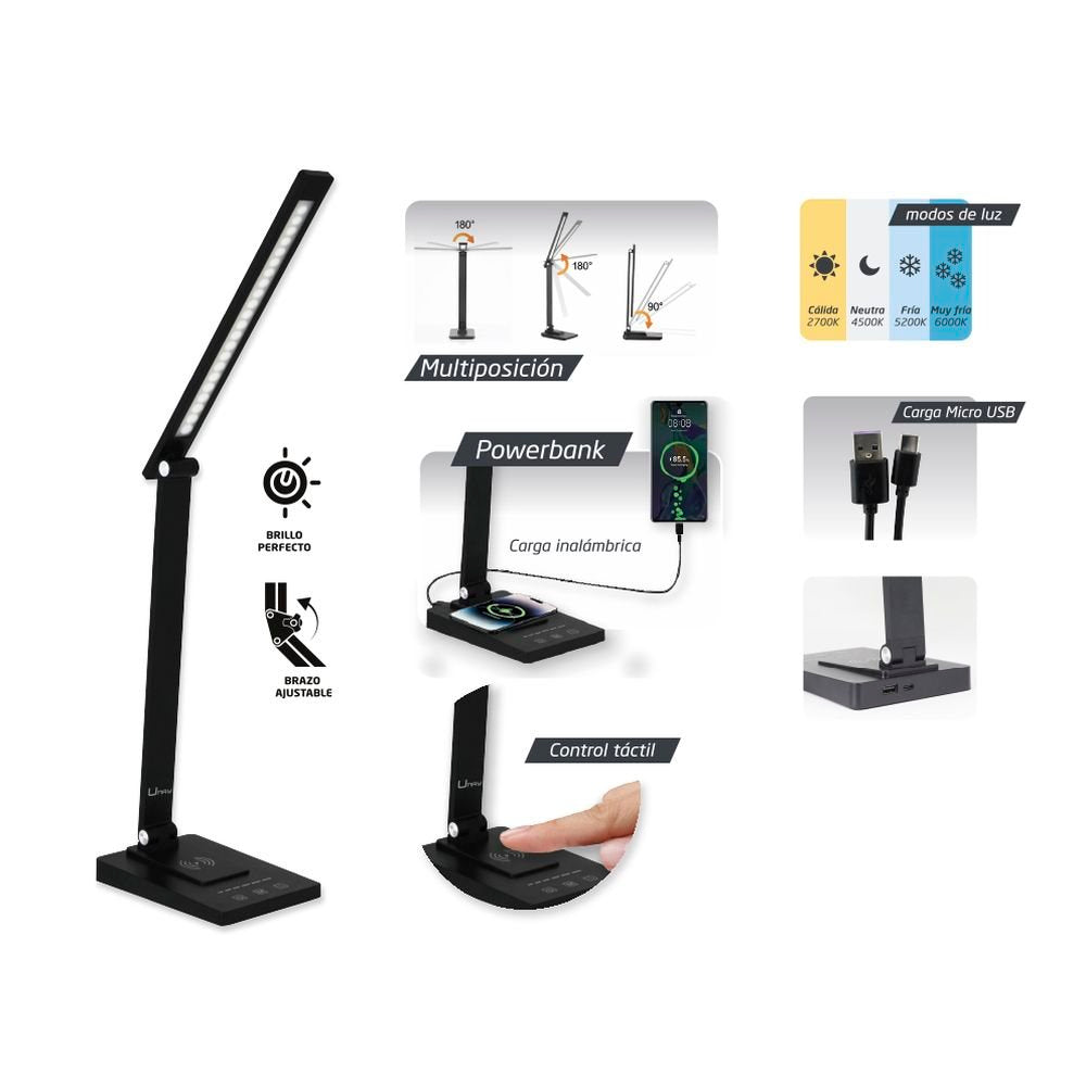 Lámpara de estudio LED con powerbank Umay