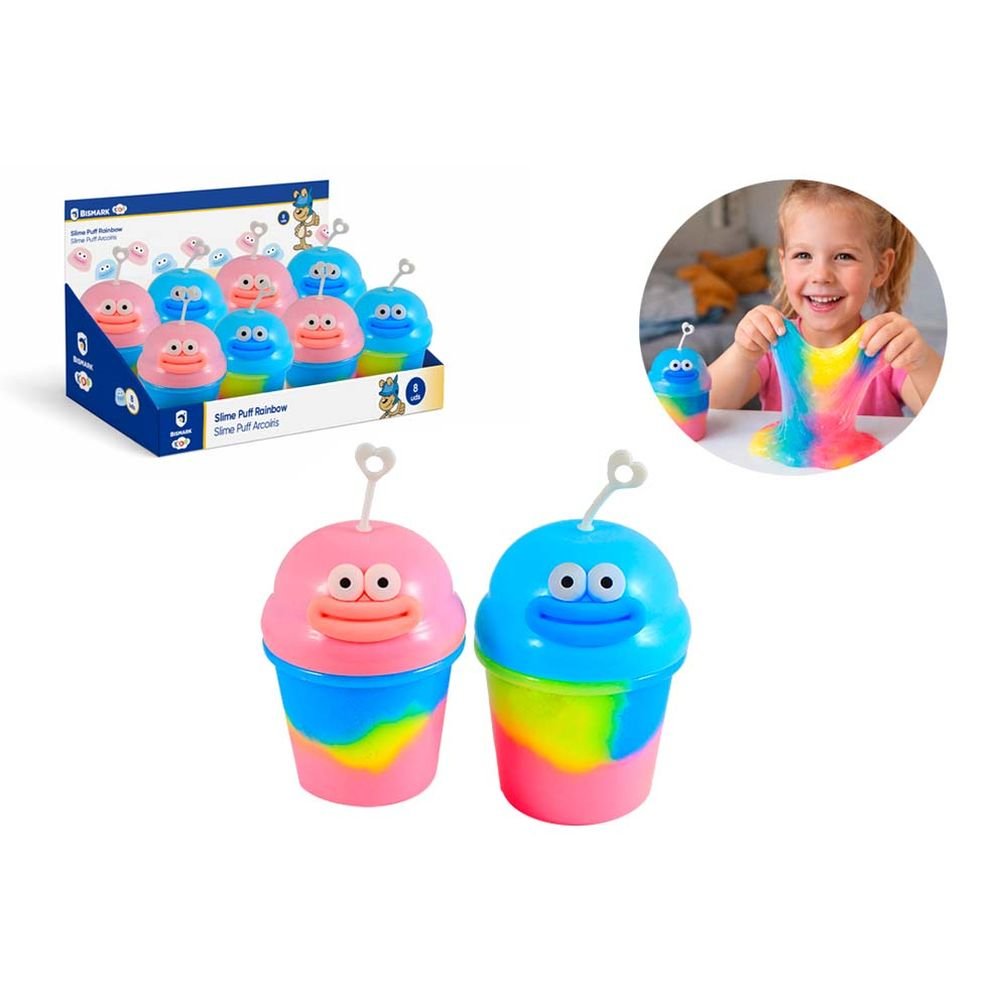 Expositor 8 Vasos XXL Slime Puff Rainbow 280 g POESSA BISMARK BASICO Imagen principal del producto