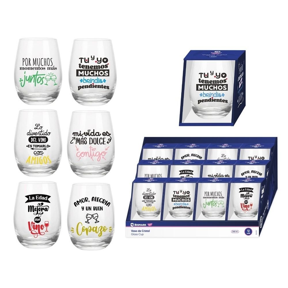 Vaso cristal 345 ml Poessa Bismark Gift (12 unidades)
