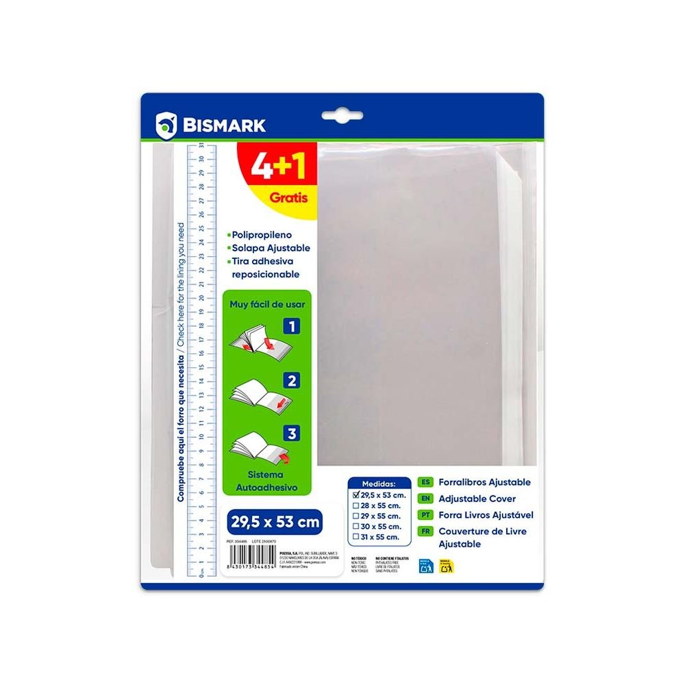 Forralibros Bismark Ajustable 29.5x53 Pack 4+1 Marca Poessa Bismark