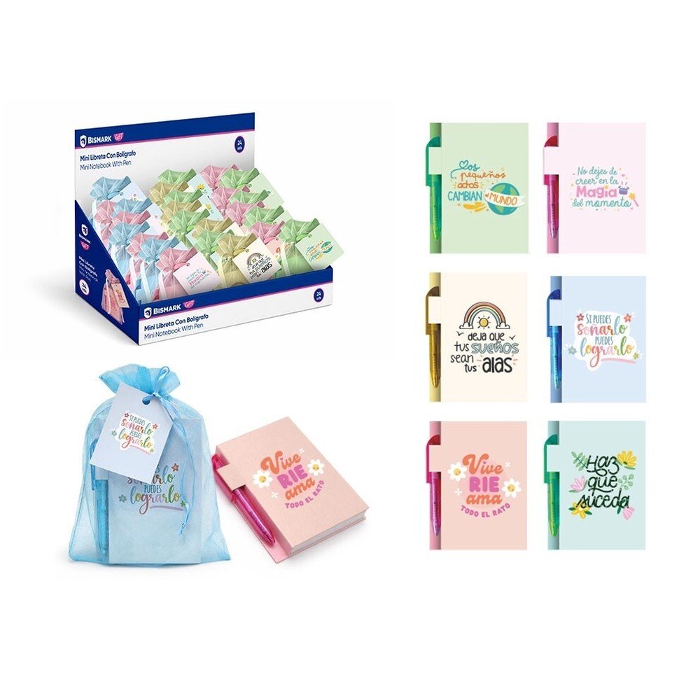 Expositor 24 libretas Happy Hours con bolígrafo