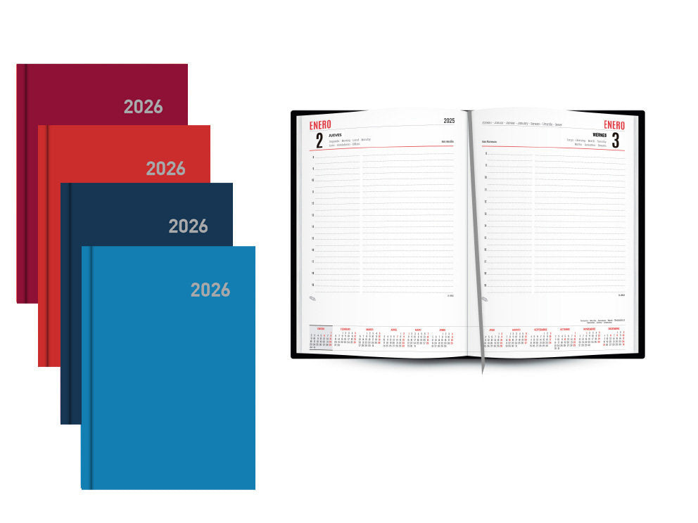 AGENDA ANUAL 2026 PARIS DIA PAGINA 15X21 SURTIDAS | INGRAF AGENDAS