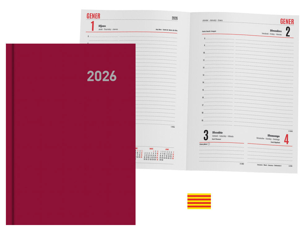 AGENDA ANUAL 2026 PARIS DIA PAGINA 15X21 FUCSIA CATALAN | INGRAF AGENDAS Imagen principal del producto