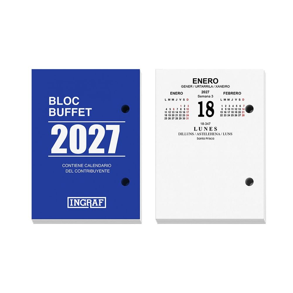 Bloc Buffet 2027 Ingraf Agendas Blanco Imagen principal del producto