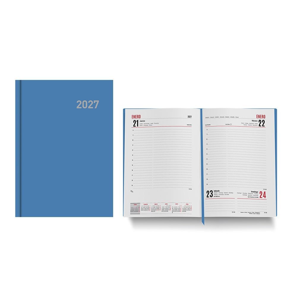 Agenda Anual 2027 Paris Día Página 15x21 Azul Claro INGRAF Agendas Imagen principal del producto