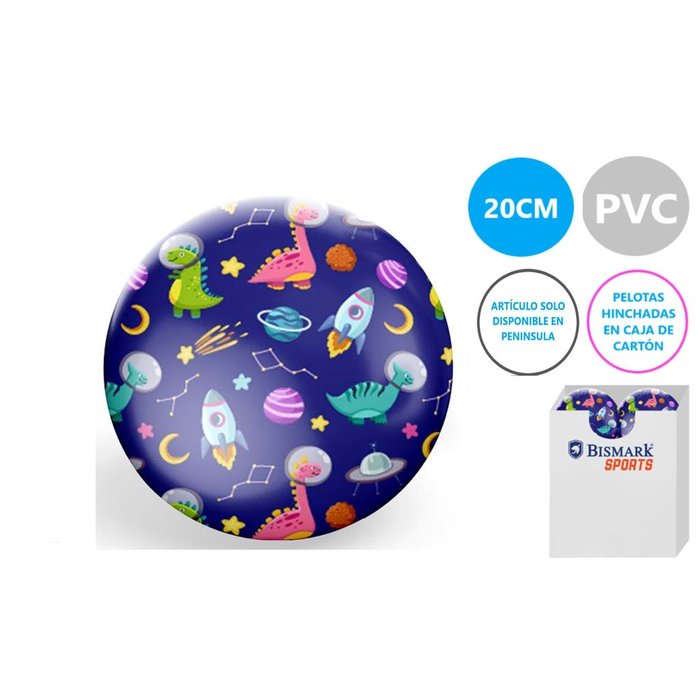 PELOTA PVC SPACE 20 CM HINCHADA CAJA EXPOSITORA | POESSA BISMARK BEACH | ENVASE 12 UDS. UNIDAD | 18430173000443 Imagen principal del producto