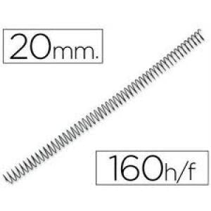 ESPIRAL METALICA 20MM NEGRO PASO 5:1 | 100 UNIDADES | (ESSELTE, S,A,)
