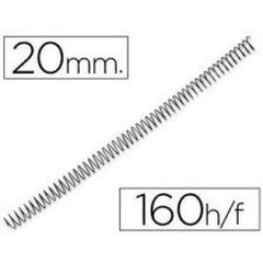 ESPIRAL METALICA 20MM NEGRO PASO 5:1 | 100 UNIDADES | (ESSELTE, S,A,)