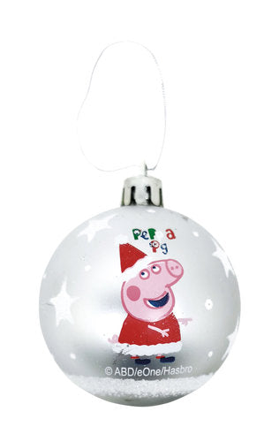 Bolas Navidad Plateadas Peppa Pig 6cm Pack 10