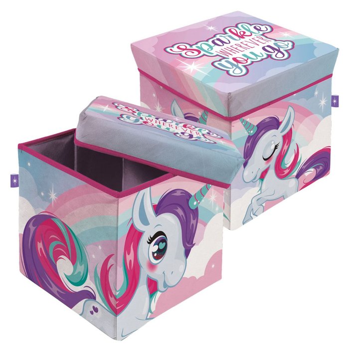 PUF ASIENTO CAJA ALMACENAJE RIGIDA PLEGABLE UNICORNIO | ARDITEX | 1 UNIDAD | 8430957161608 Imagen principal del producto