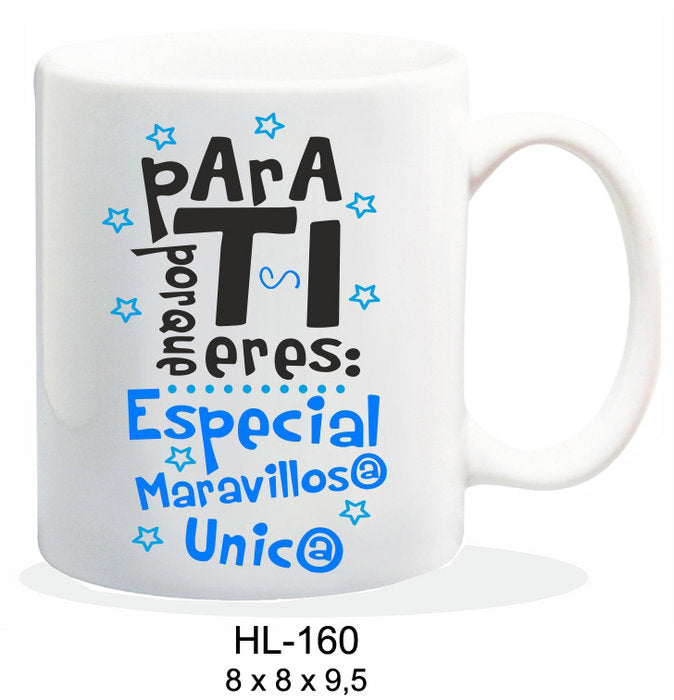 TAZA CERAMICA 237ML MENSAJE PARA TI PORQUE ERES ESPECIAL | ROYMART | 1 UNIDAD | 8431234147940 Imagen principal del producto