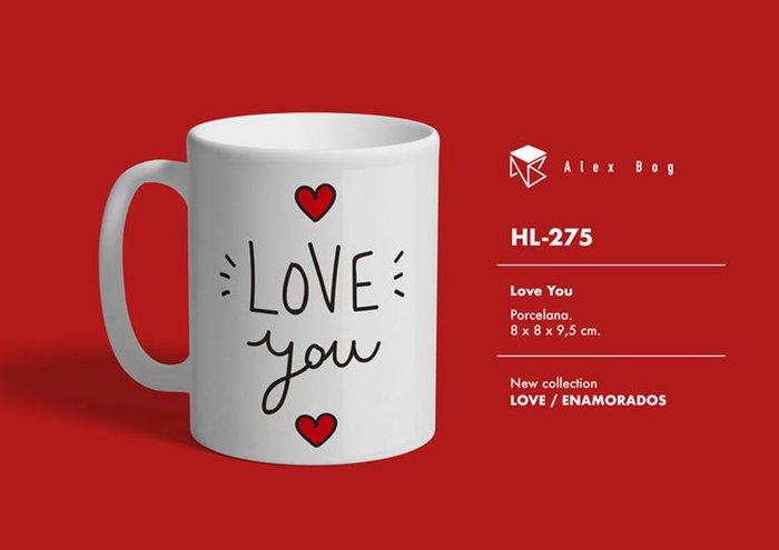 Taza Cerámica Enamorados Love You Roymart Imagen principal del producto