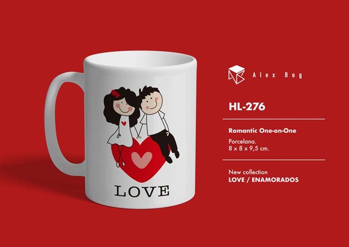 TAZA CERAMICA ENAMORADOS LOVE ABOVE HEART | ROYMART | 1 UNIDAD | 8431234178623 Imagen principal del producto