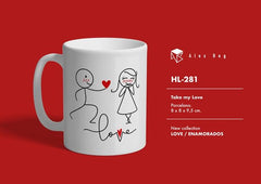 TAZA CERAMICA ENAMORADOS STROKES IN LOVE | ROYMART | 1 UNIDAD | 8431234178678
