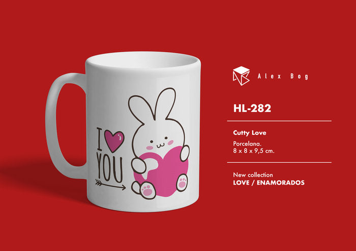 TAZA ENAMORADOS I LOVE YOU RABBIT | ROYMART | 1 UNIDAD | 8431234178685 Imagen principal del producto
