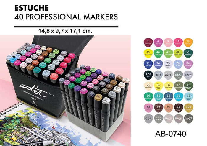 ESTUCHE LUXURY CANVAS GAMA ARTIST 40 COLORES | ROYMART Imagen principal del producto