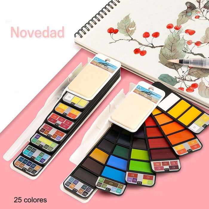Caja 25 acuarelas professional water color forma abanico Roymart Imagen principal del producto