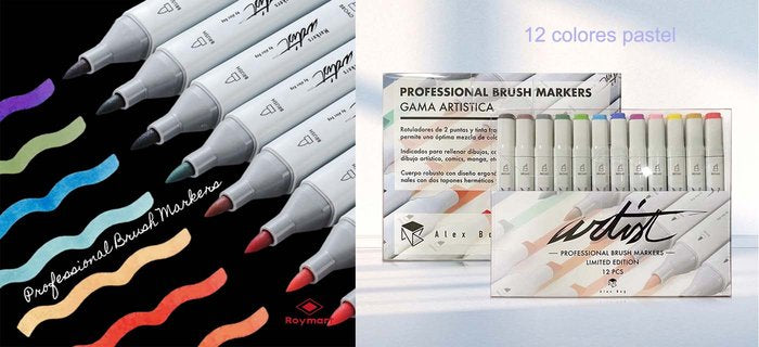Rotuladores Professional Brush Marker Pastel Colors Unidade | Roymart | Pack 1 Unidades