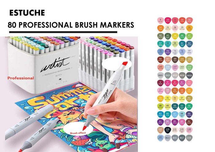Rotuladores Canvas Luxe Professional Brush Marker 80 Colore | Roymart | Pack 1 Unidades Imagen principal del producto