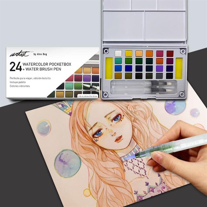 CAJA ACUARELA POCKETBOX ARTIST 24 COLORES | 1 UNIDADES | (ROYMART) Imagen principal del producto