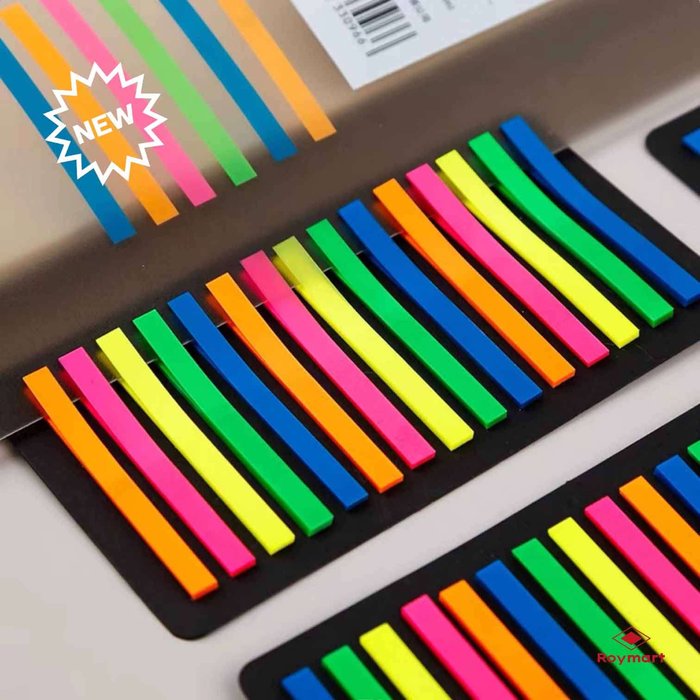 PAQ. 300 NOTAS SEÑALADORES ACETATO TRANSPARENTE COLORES SURTIDOS