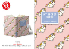 DIARIO A5 168H CON CANDADO UNICORNS ARE REAL UNICORNIOS | 1 UNIDADES | (ROYMART)