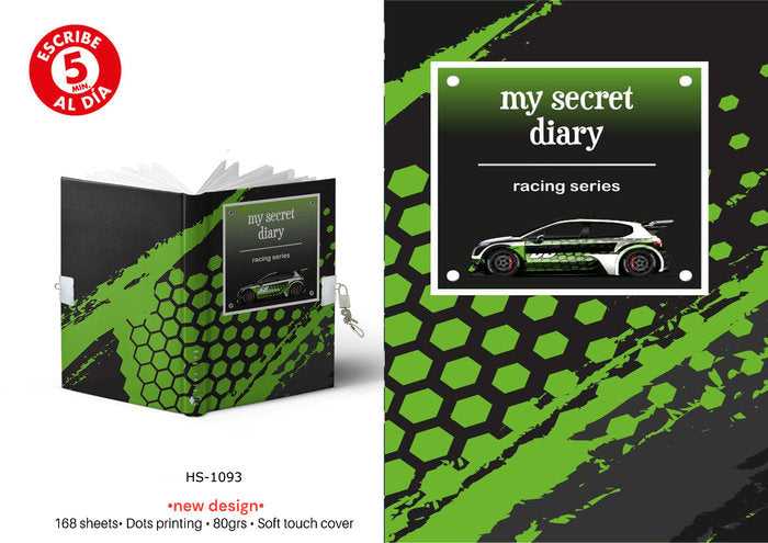 DIARIO A5 168H CON CANDADO RACING SERIES | 1 UNIDADES | (ROYMART)