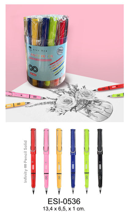 Bote PVC 30 Lápices Infinitos Mina Grafito Colores Surtidos Roymart Imagen principal del producto