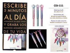 DIARIO CON CLAVE Y PLUMA ATRAPASUEÑOS | 1 UNIDADES | (ROYMART)