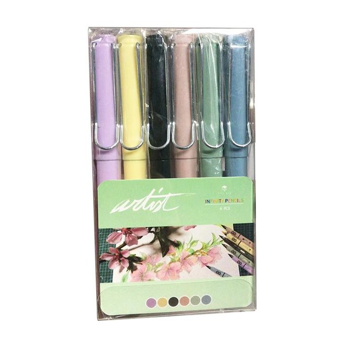 Estuche 6 Lapices Infinitos Pastel Mina de Colores Roymart Imagen principal del producto