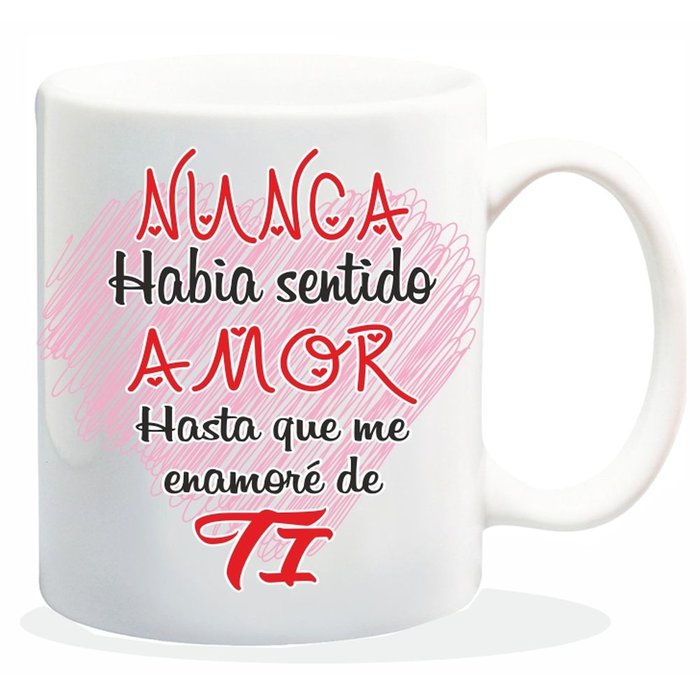TAZA ENAMORADOS NUNCA HABIA SENTIDO AMOR,,, | ROYMART | 1 UNIDAD | 8431234191011 Imagen principal del producto