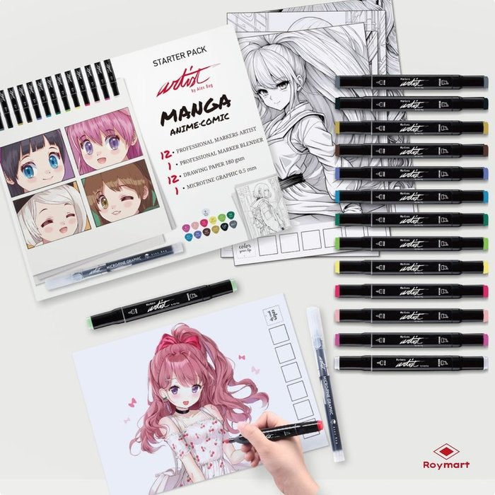 Set Dibujo Manga Anime Comic Starter 26 Piezas ROYMART Imagen principal del producto