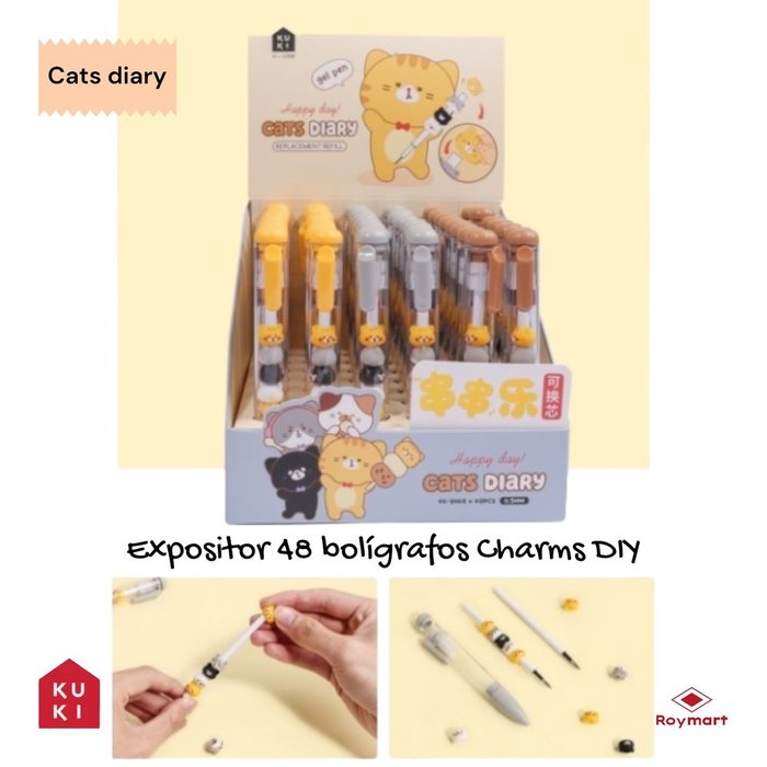 Exp 48 Bolígrafo Gel Cat Diario Roymart Imagen principal del producto