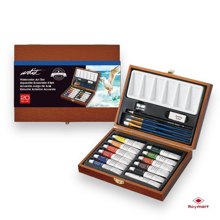 ESTUCHE MADERA ARTIST ACUARELAS 20 PIEZAS | ROYMART Imagen principal del producto