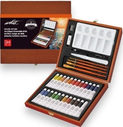 Caja de pintura acrílica Artist by Alex BOG 34 tubos