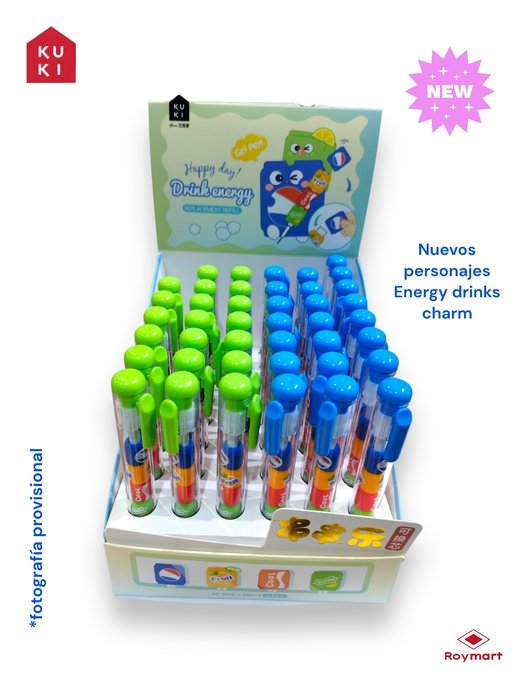 Exp.48 Bolis Gel Drink Energy Charms, 2 Colores Marca Roymart Imagen principal del producto