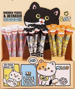 Lápices con goma 3D Gato Roymart para dibujo y escritura Imagen principal del producto