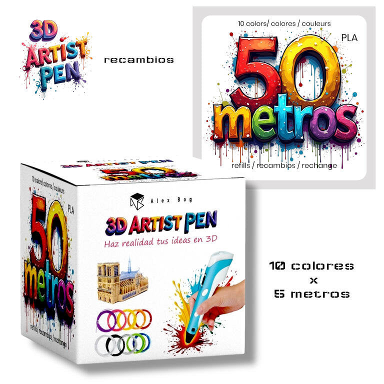 Recambios bolígrafo 3D Roymart 10 colores