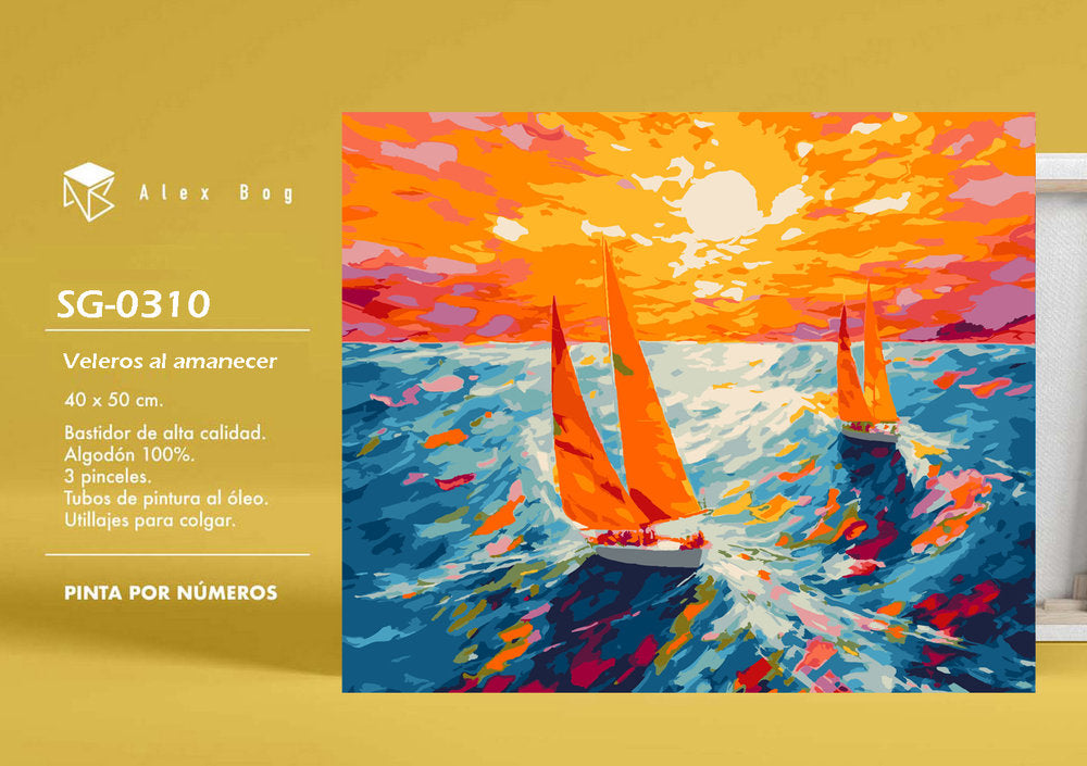 PINTAR POR NUMEROS VELEROS AL AMANECER | ROYMART | 1 UNIDAD | 8431234196603