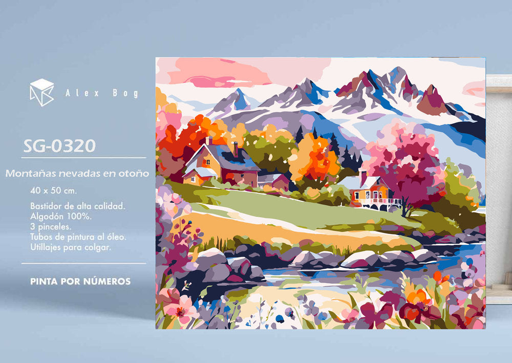 PINTAR POR NUMEROS MONTAÑAS NEVADAS EN OTOÑO | ROYMART | 1 UNIDAD | 8431234196610