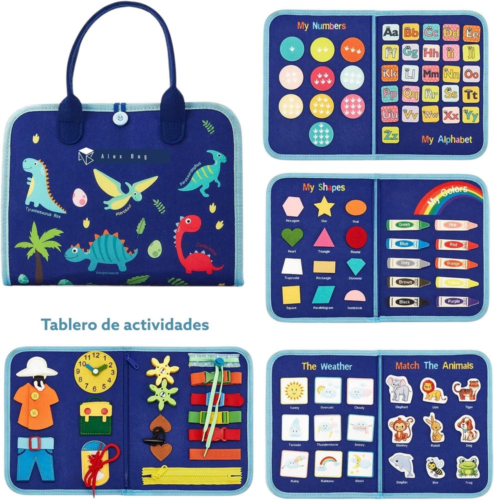 Carpeta de viaje didáctica Montessori azul ROYMART