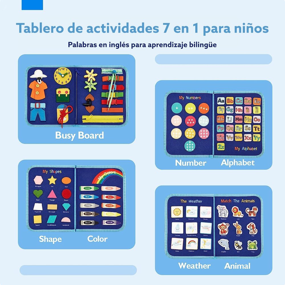 Carpeta de viaje didáctica Montessori azul ROYMART