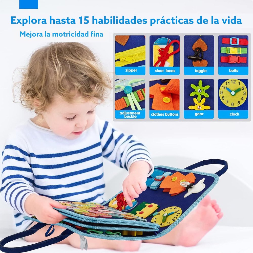 Carpeta de viaje didáctica Montessori azul ROYMART