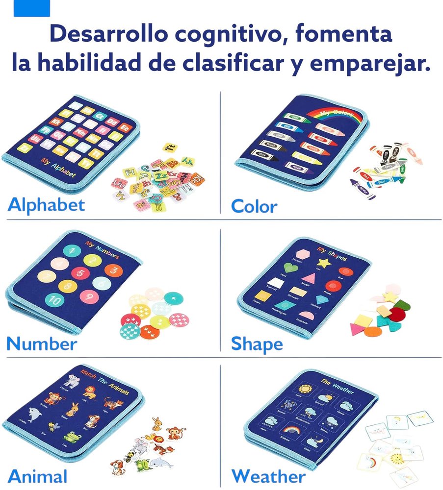 Carpeta de viaje didáctica Montessori azul ROYMART